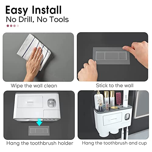 Toothbrush Holder with Automatic Toothpaste Dispenser