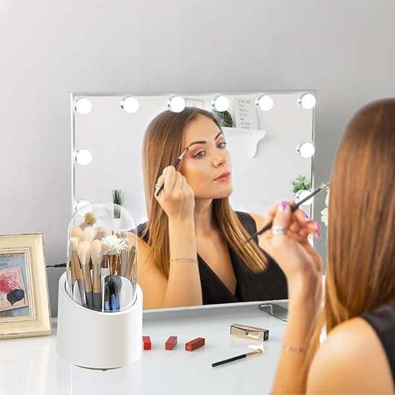 HomeHaul Bazaar-Rotating Cosmetic Brush Storage Box