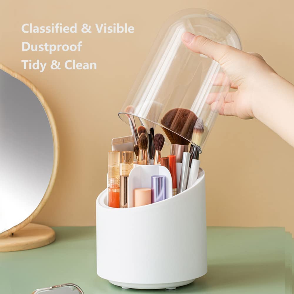 HomeHaul Bazaar-Rotating Cosmetic Brush Storage Box
