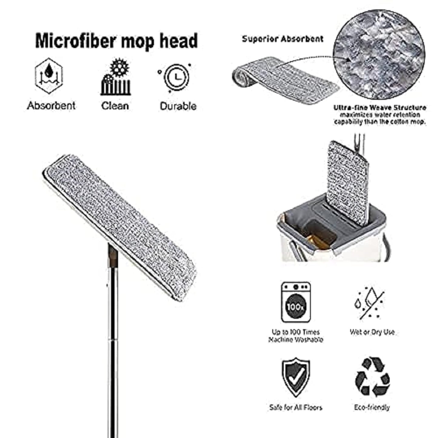 HomeHaul Bazaar-Flat Microfiber Floor Mop With Bucket