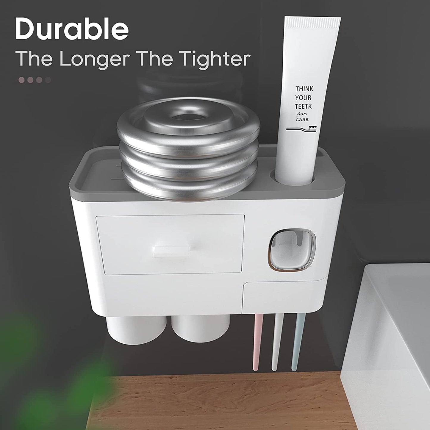 Toothbrush Holder with Automatic Toothpaste Dispenser