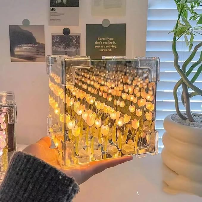 HomeHaul Bazaar-DIY Tulip Cube Mirror Lamp