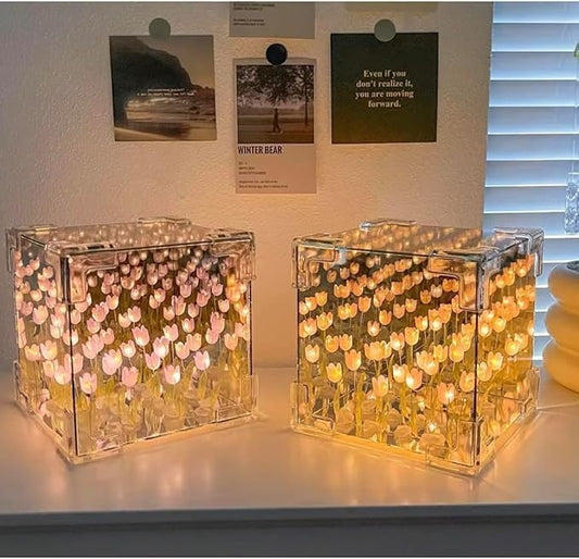 HomeHaul Bazaar-DIY Tulip Cube Mirror Lamp