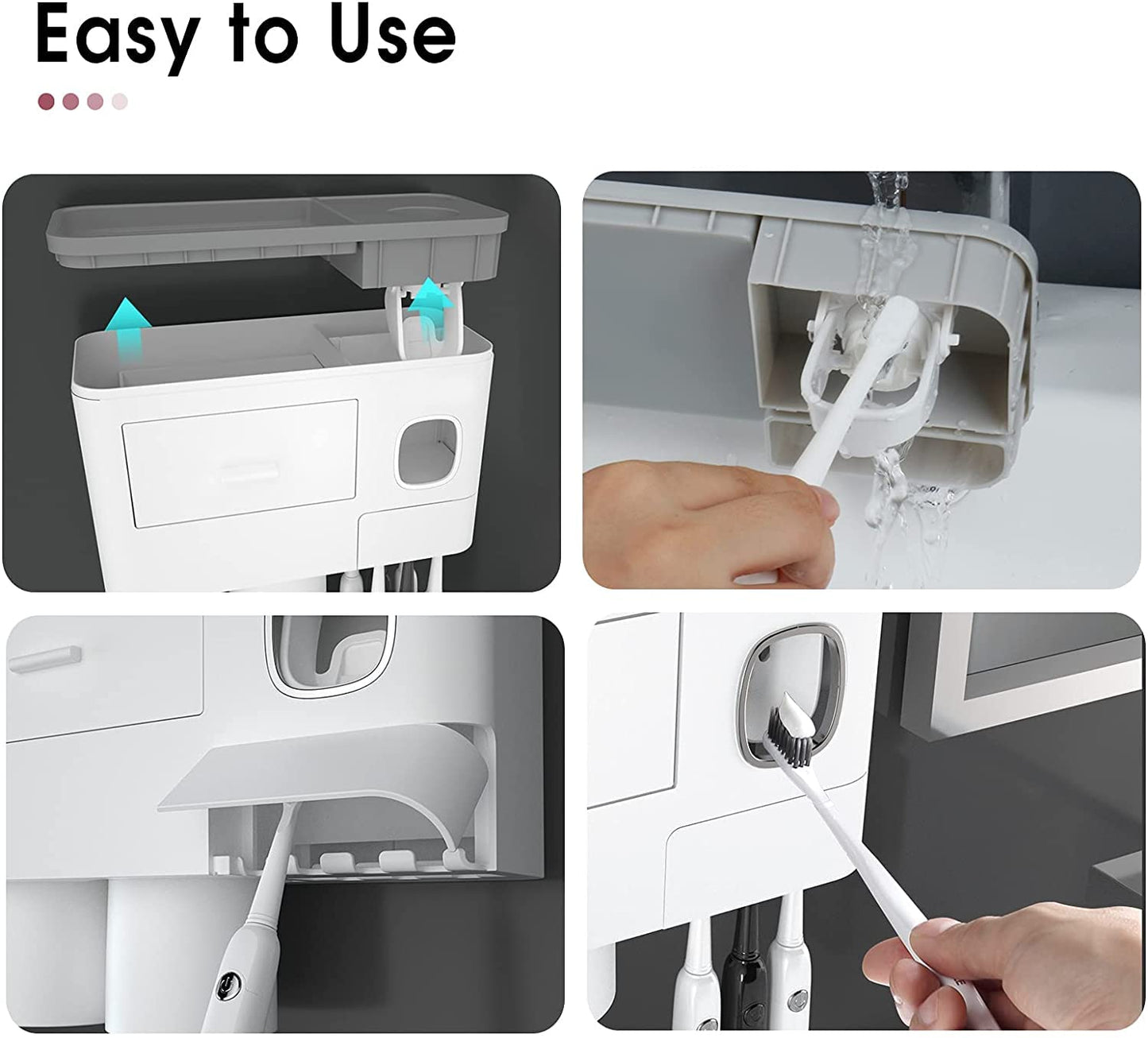 Toothbrush Holder with Automatic Toothpaste Dispenser