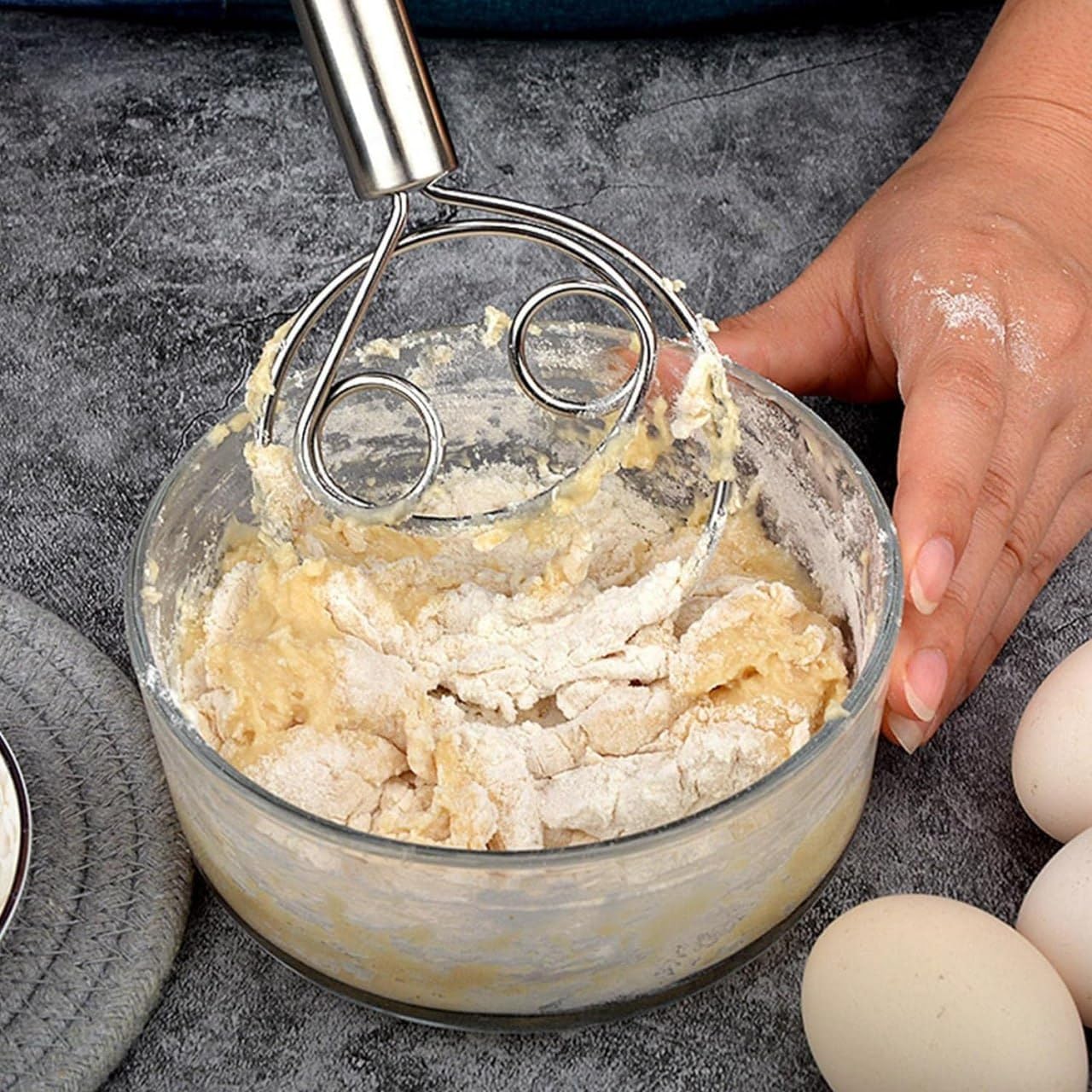 HomeHaul Bazaar-Bread Mixing Tool | Hand Whisk Tool for Kitchen |