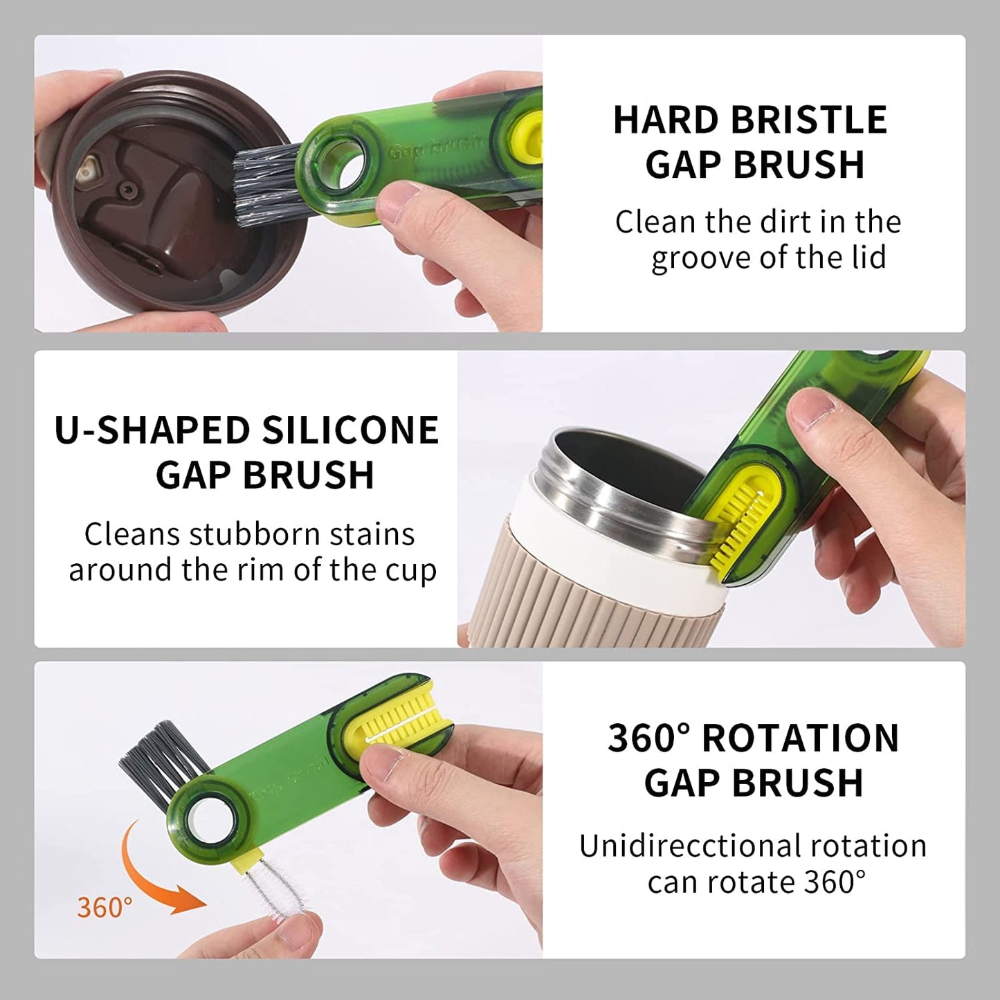 Acrylonitrile Butadiene Styrene Handle 3 In 1 cleaning brush
