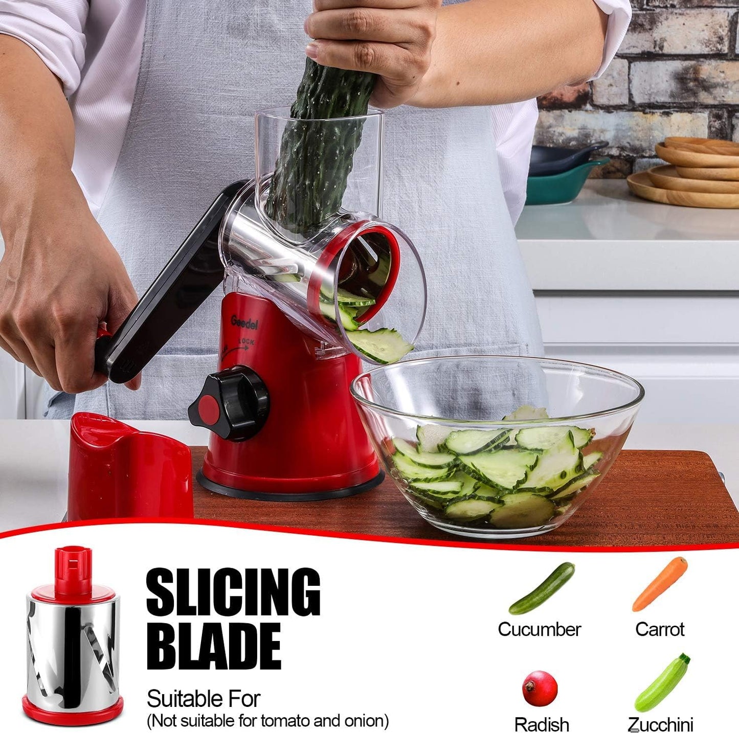 HomeHaul Bazaar-Rotary Cheese Grater and Vegetable Slicer