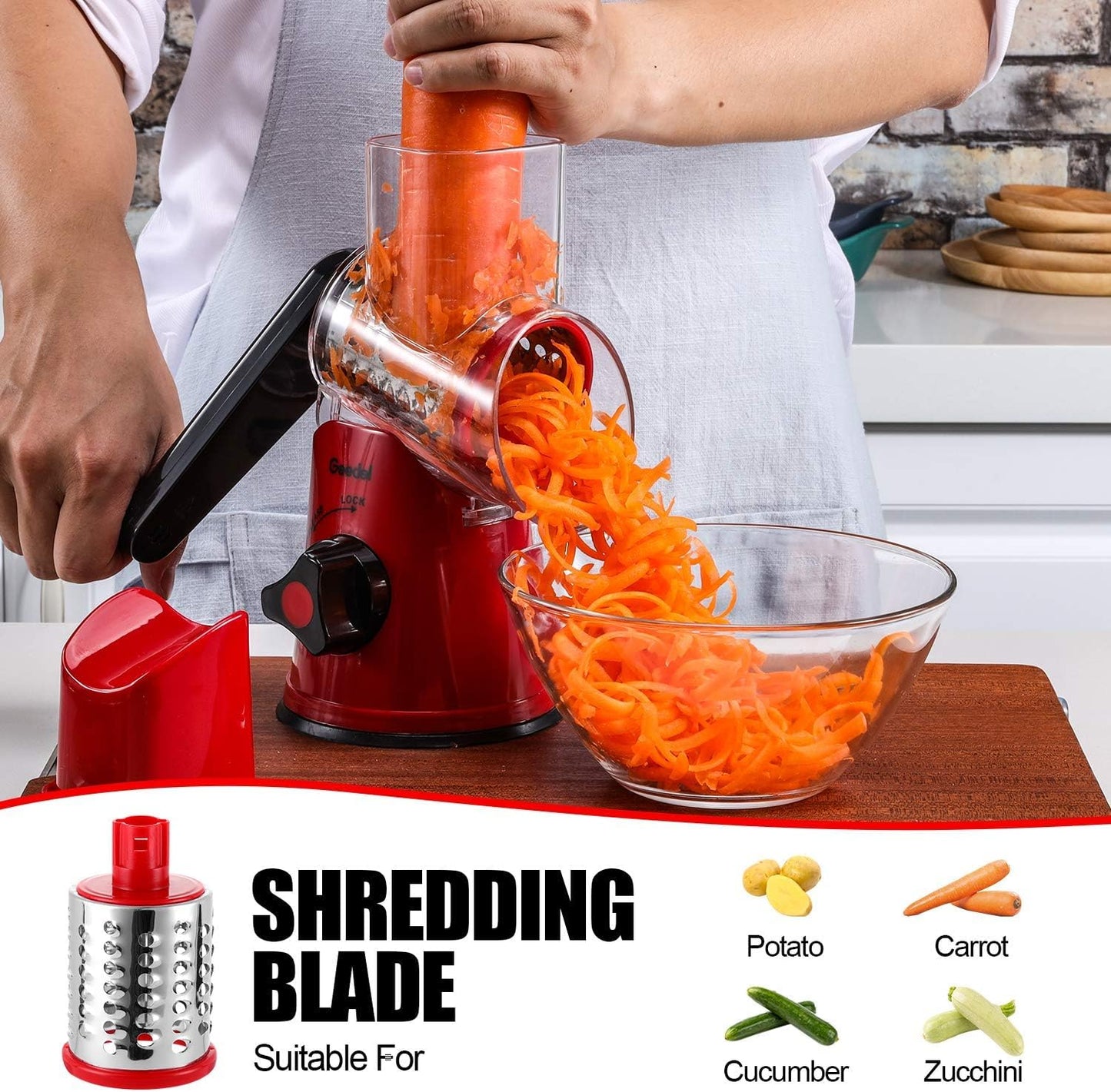 HomeHaul Bazaar-Rotary Cheese Grater and Vegetable Slicer